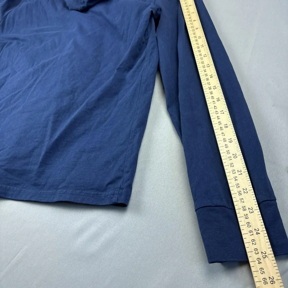 Polo Ralph Lauren Long Sleeve Hooded Shirt Mens Medium‎ Pima Cotton Navy Blue